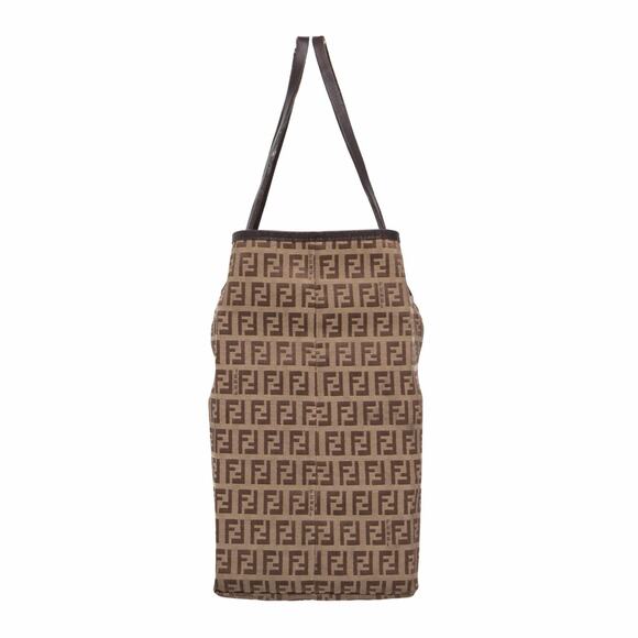 Fendi Zucchino FF Monogram Canvas Roll Open Top Tote Bag Brown VTG - Picture 5 of 14